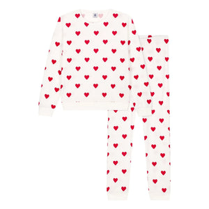 Petit Bateau - Herz-Pyjama-Set - Damenkollektion | Weiß