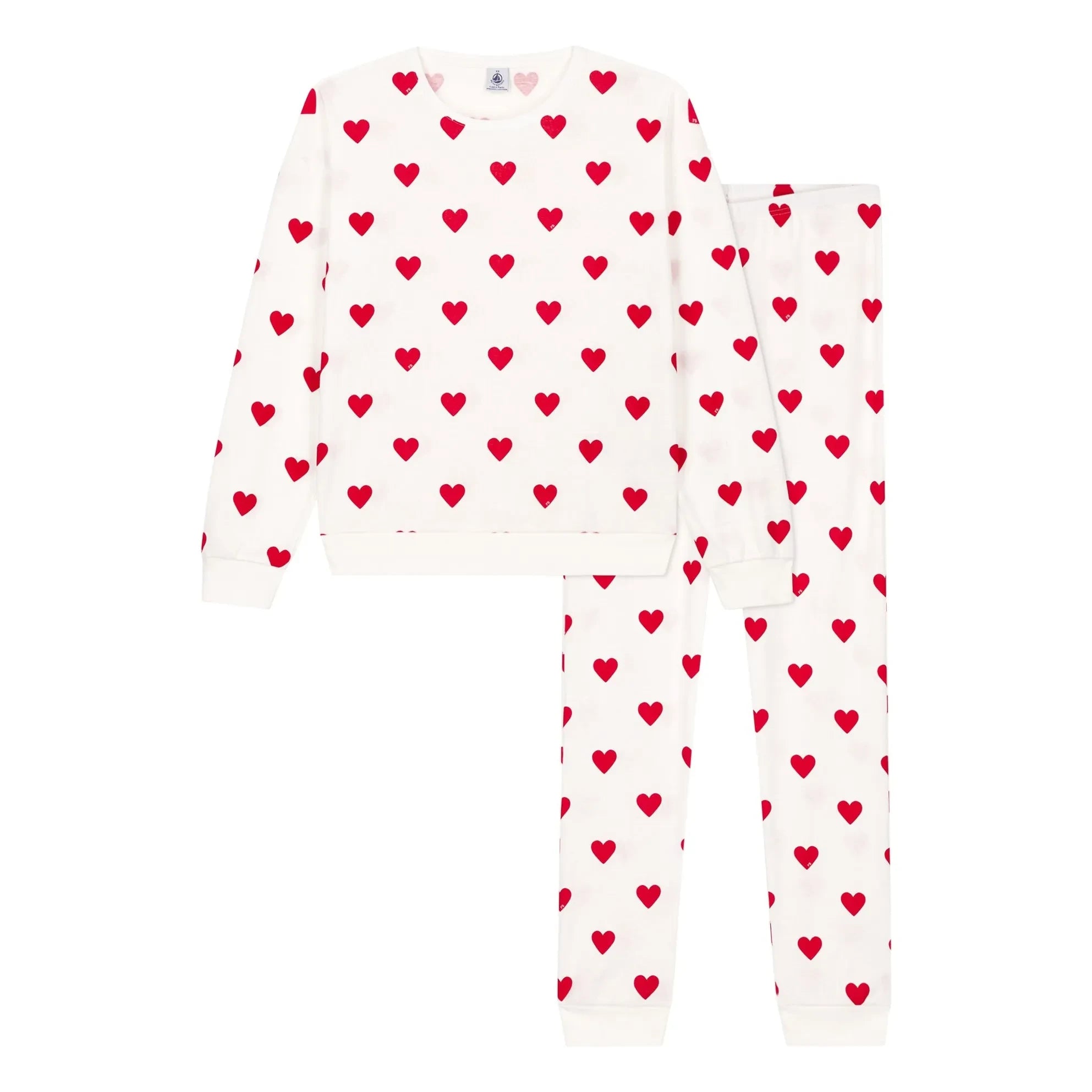 Petit Bateau - Herz-Pyjama-Set - Damenkollektion | Weiß