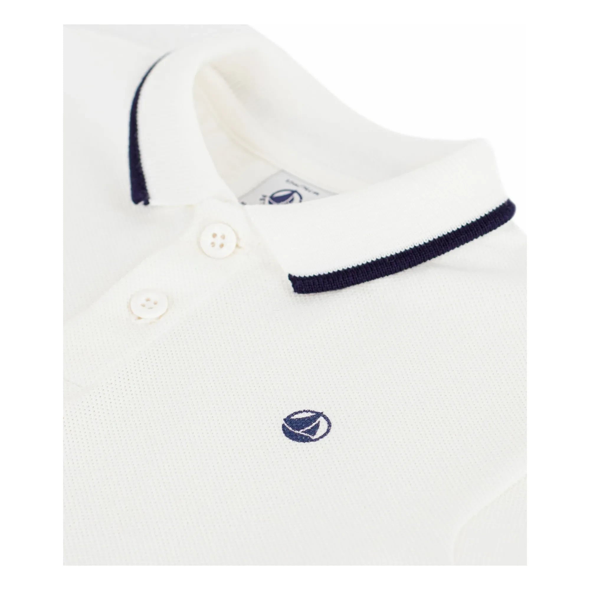 Petit Bateau - Organic Cotton Baby Polo T-Shirt | White