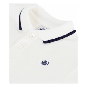 Petit Bateau - Organic Cotton Baby Polo T-Shirt | White