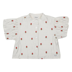 Donsje - Eliora Bluse mit Blumenmuster aus Tencel | Ecru