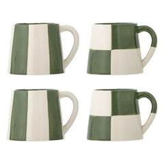 Bloomingville - Floki Steingut-Becher - 4er Set | Grün