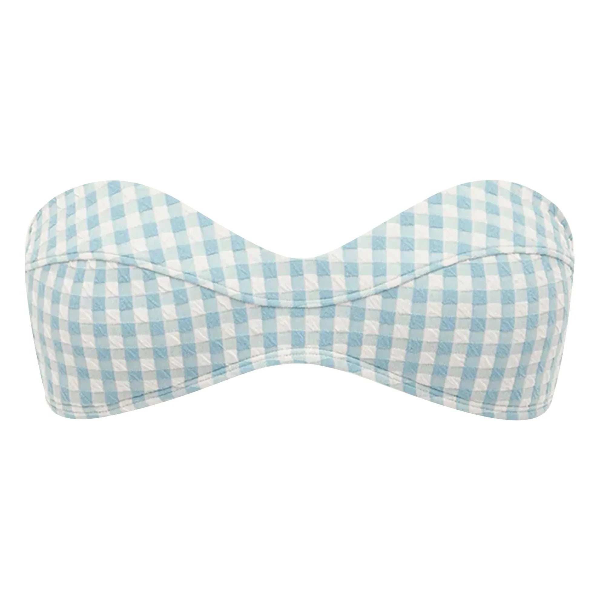 Peony - Vichy Bustier-Badeoberteil | Blau