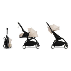 Stokke® - YOYO³ Bonpoint Komplett-Kinderwagen 0+ und 6+ Schwarzgestell | Beige
