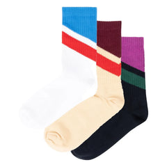 Repose AMS - Çizgili 3 Çift Çorap Seti | Ekru