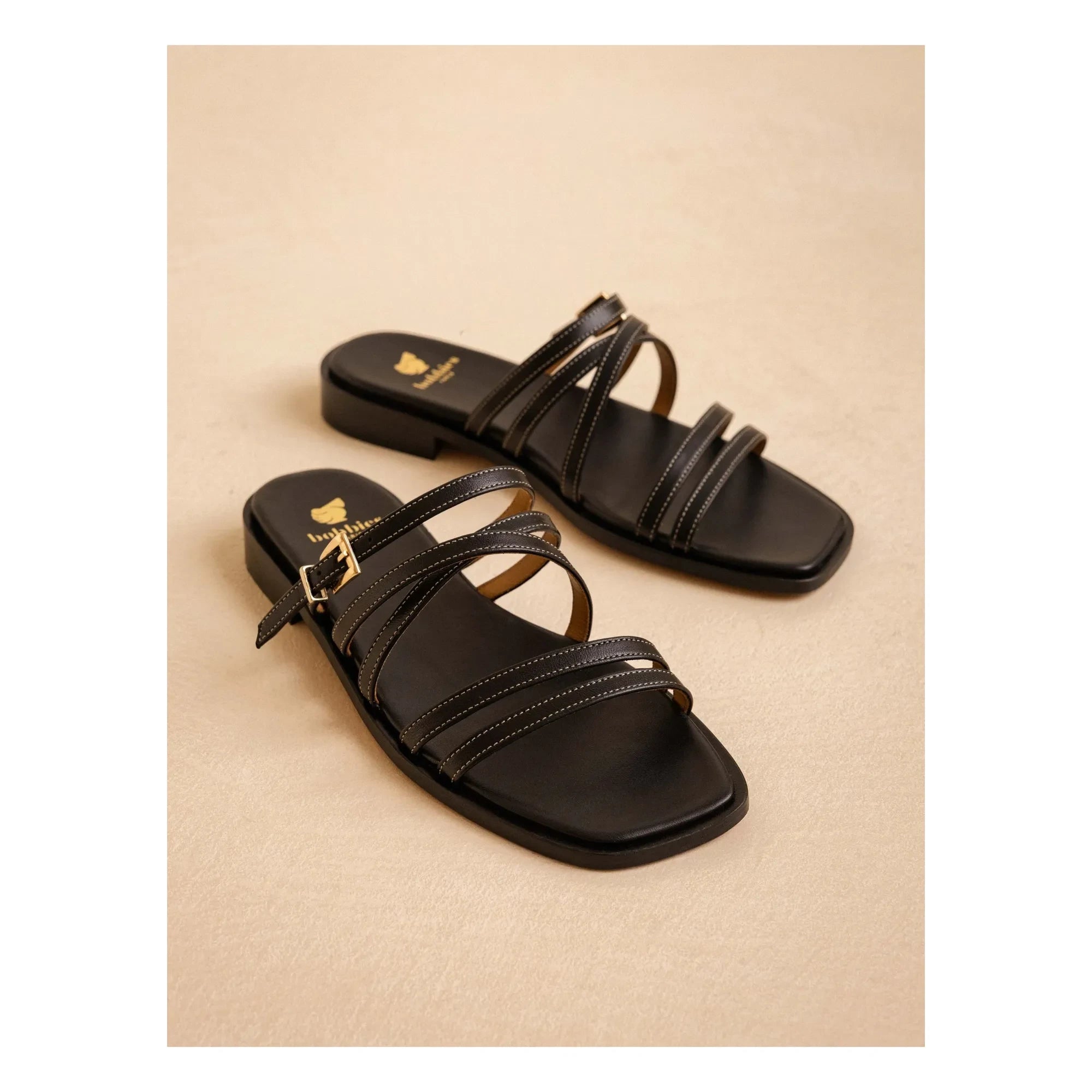 Bobbies - Isys Ledersandalen | Schwarz