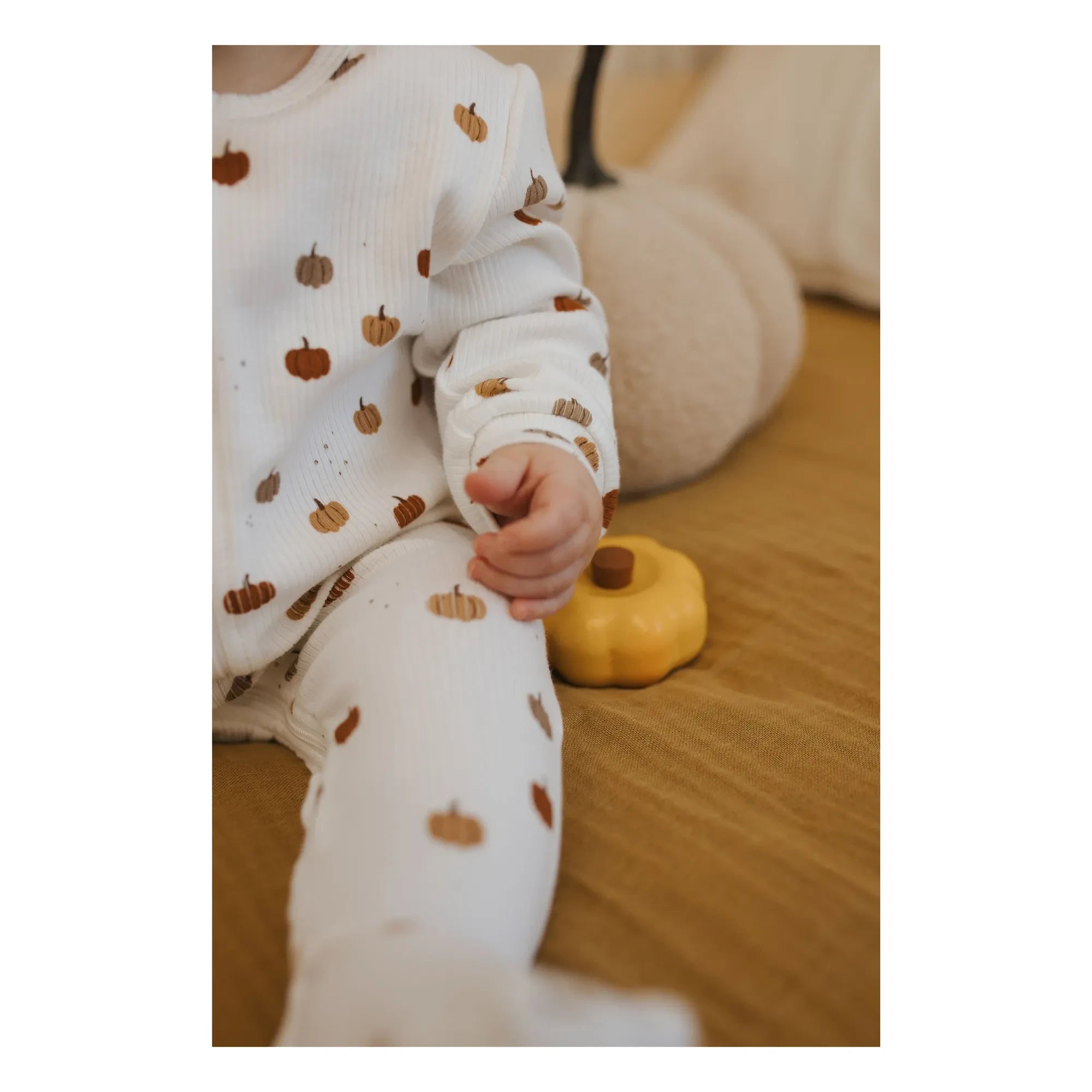 Petit Lem - Organic Cotton Pumpkin Ribbed Convertible Pajama | Gray
