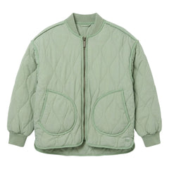 Hundred Pieces - Buruşuk Kapitone Bomber Ceket | Sage