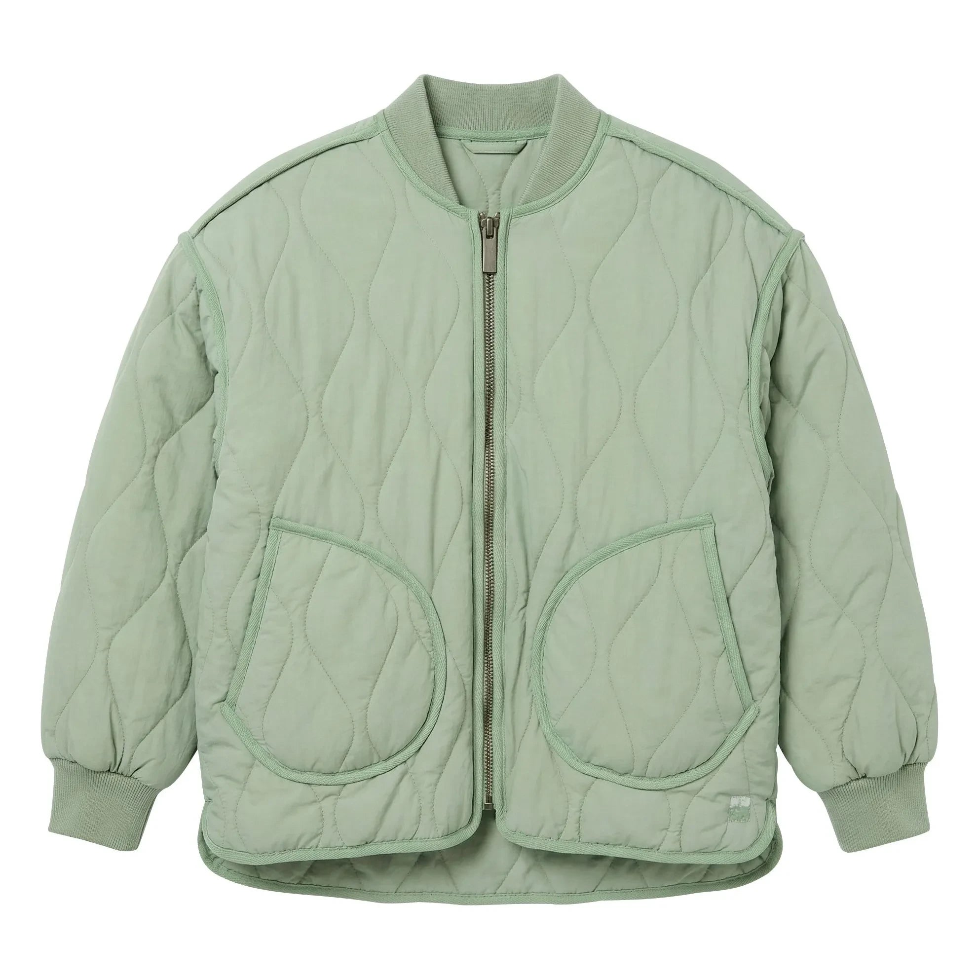 Hundred Pieces - Buruşuk Kapitone Bomber Ceket | Sage