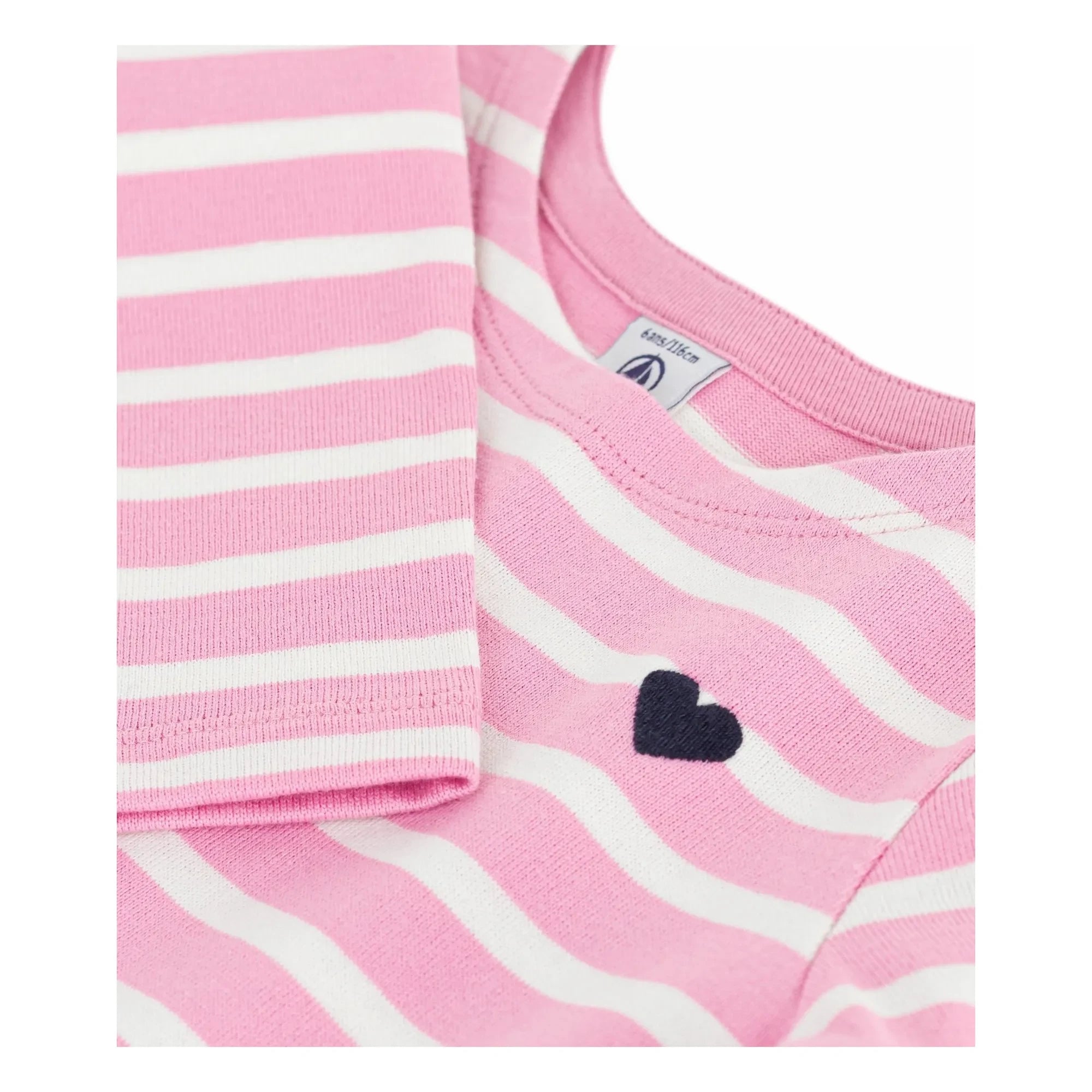 Petit Bateau – Ringel-Kleid aus Bio-Baumwoll-Jersey | Candy Pink