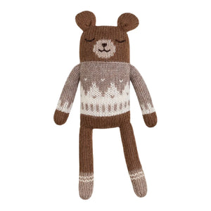 Main Sauvage - Plush Teddy Bear Jacquard Sweater | Taupe Brown