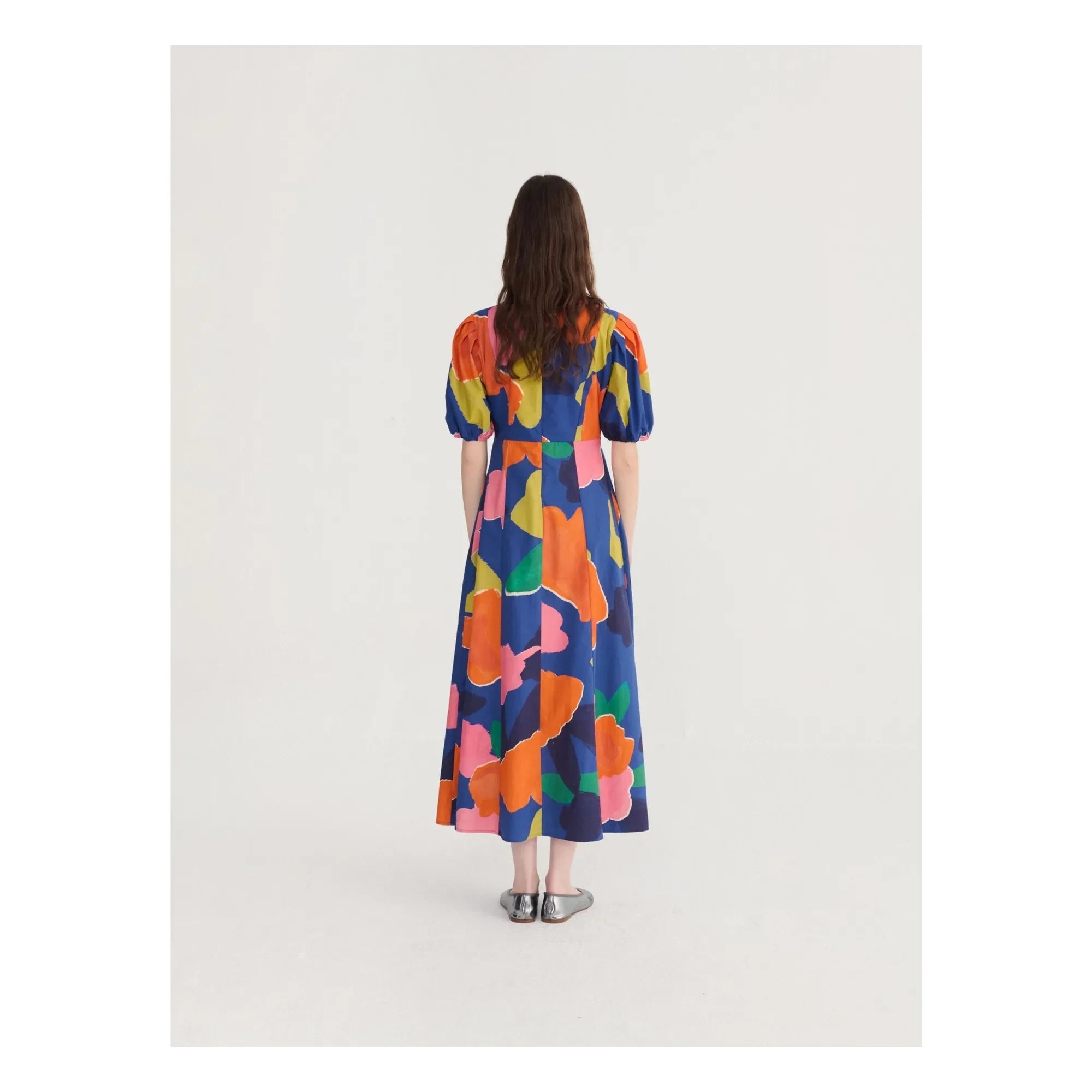 Bobo Choses - Blooming Color Organik Pamuk Elbise | Mavi