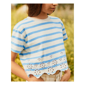 Molo - Rosita Gestreiftes T-Shirt aus Bio-Baumwolle | Hellblau