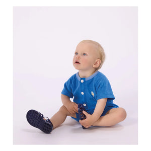 Petit Bateau - Tek Renk Tulumlu Şort | Kraliyet mavisi