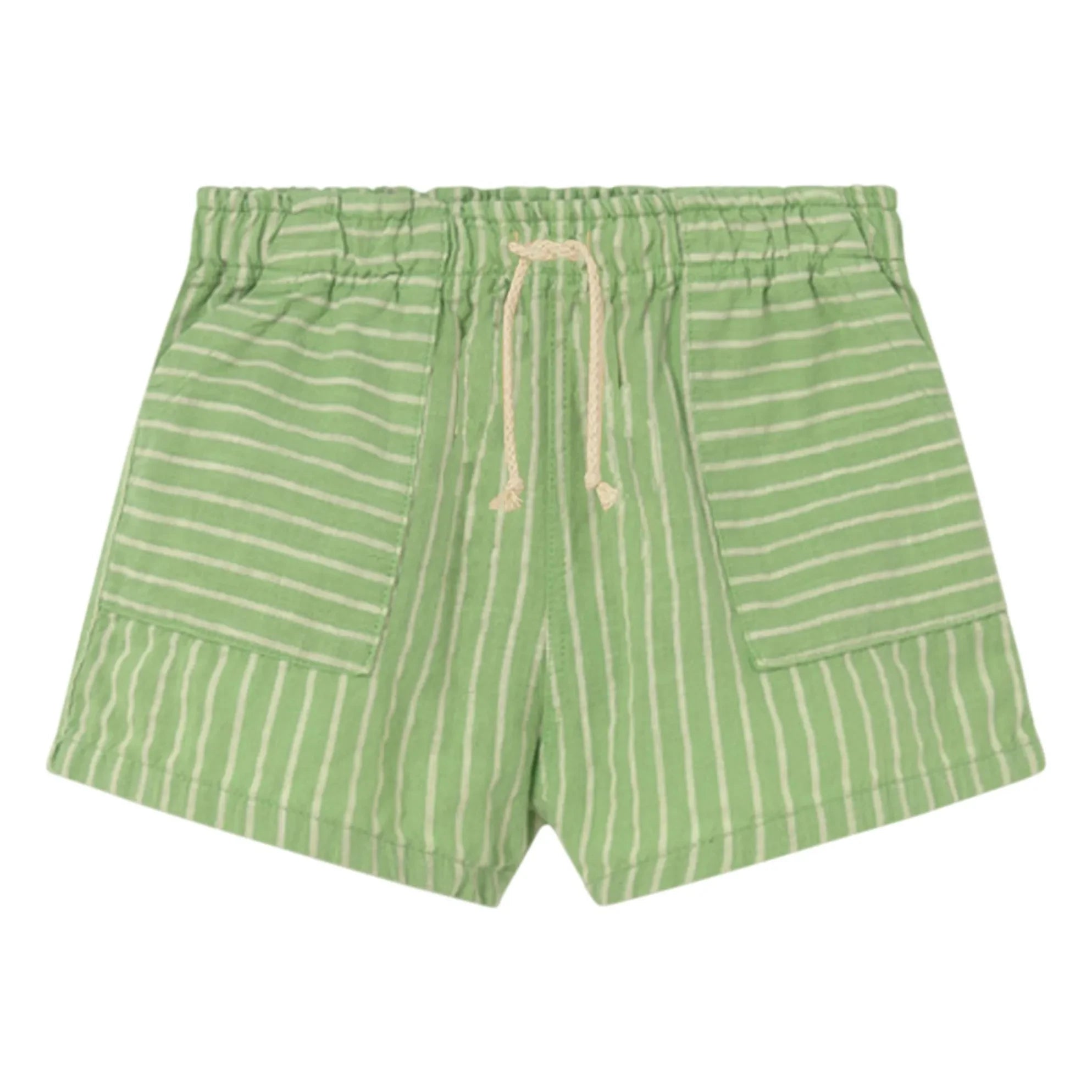 Cozmo – Gestreifte Giro-Shorts | Wiesengrün