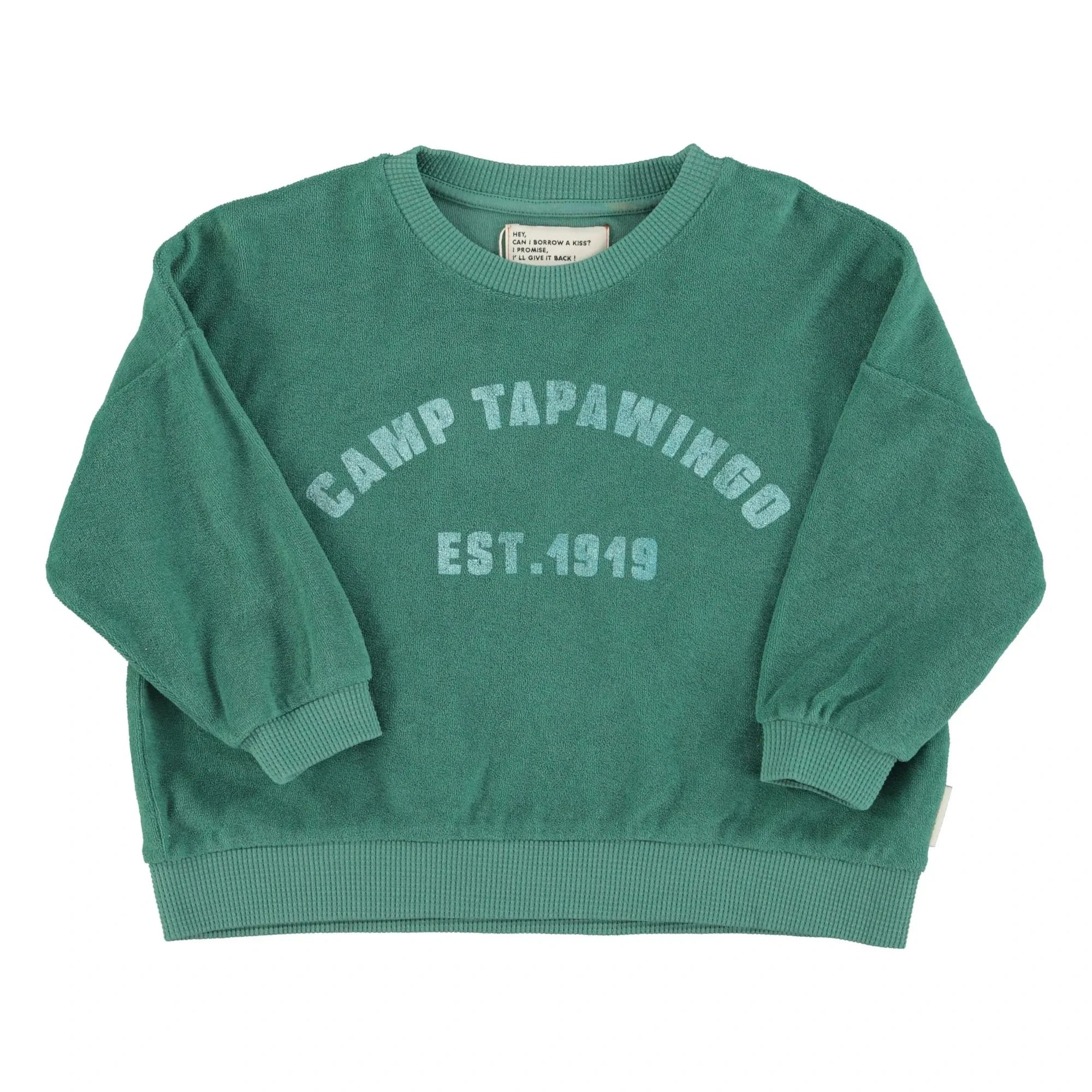 Piupiuchick - Organik havlu logo sweatshirt | Yeşil