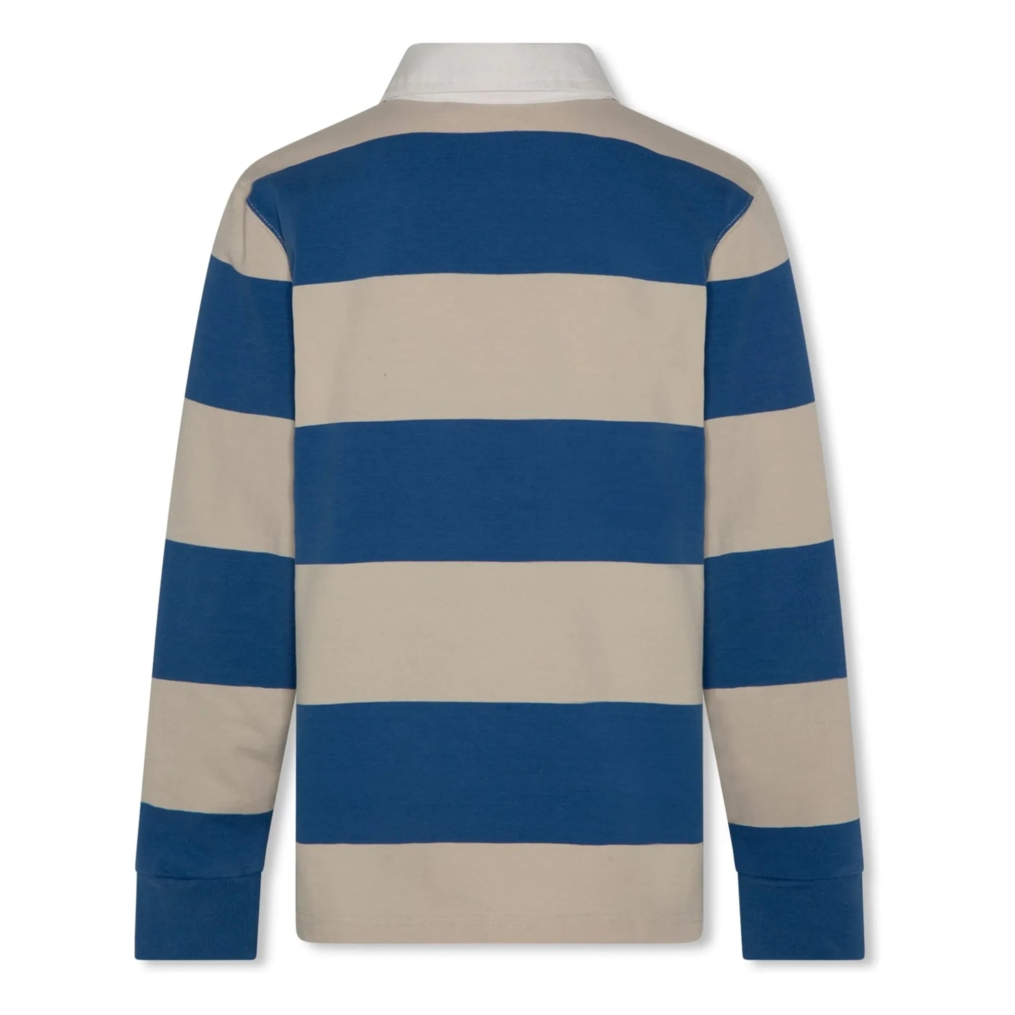 AO76 - Davey Gestreiftes Polo-Sweatshirt aus recycelter Baumwolle | Blau