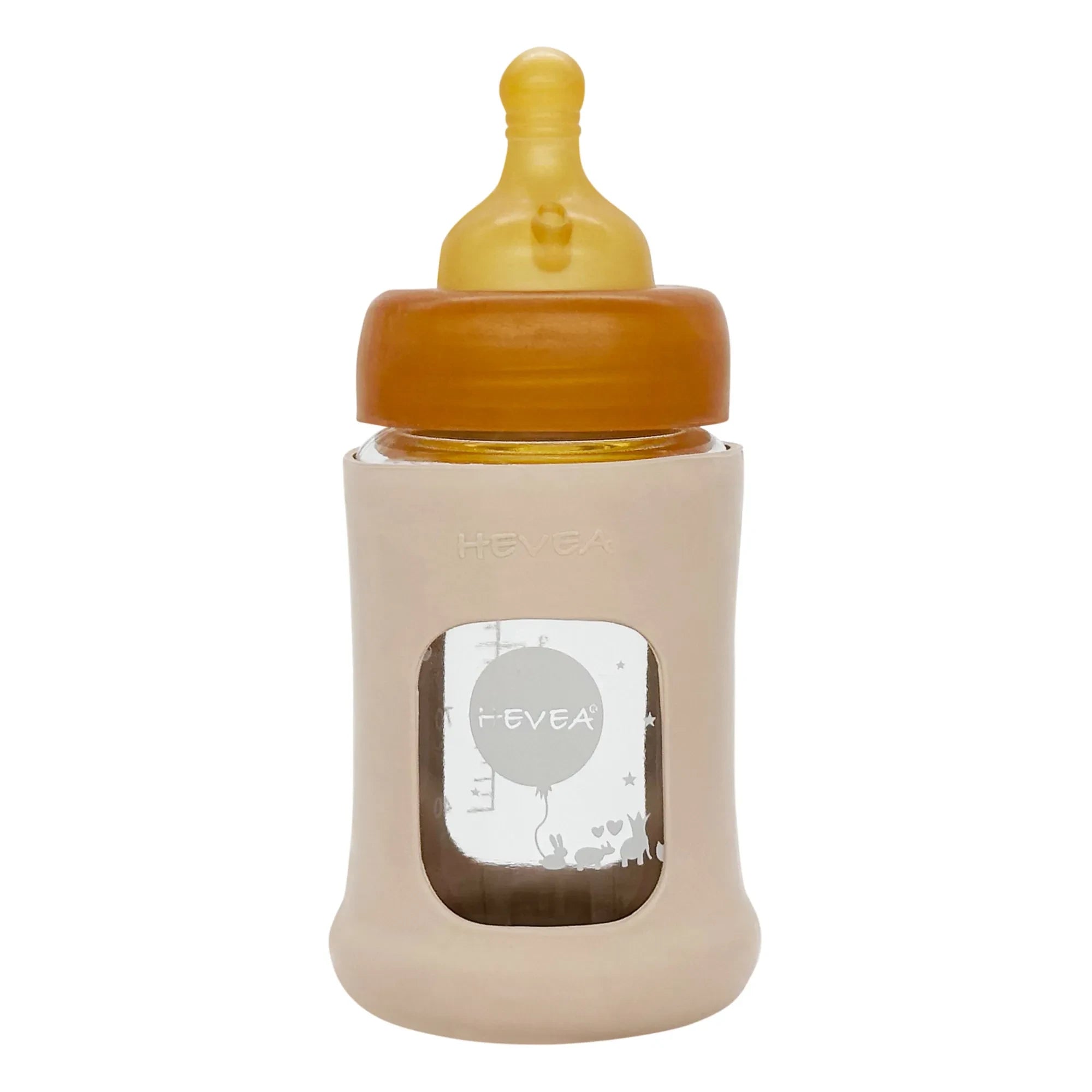Hevea - Protective Cover Slow-Flow Wide-Mouth Glass Bottle | Sand