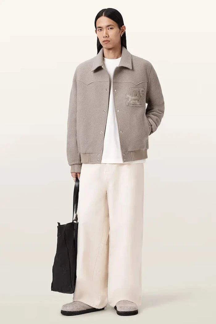 AllSaints erkek yün bomber ceket ROYCE