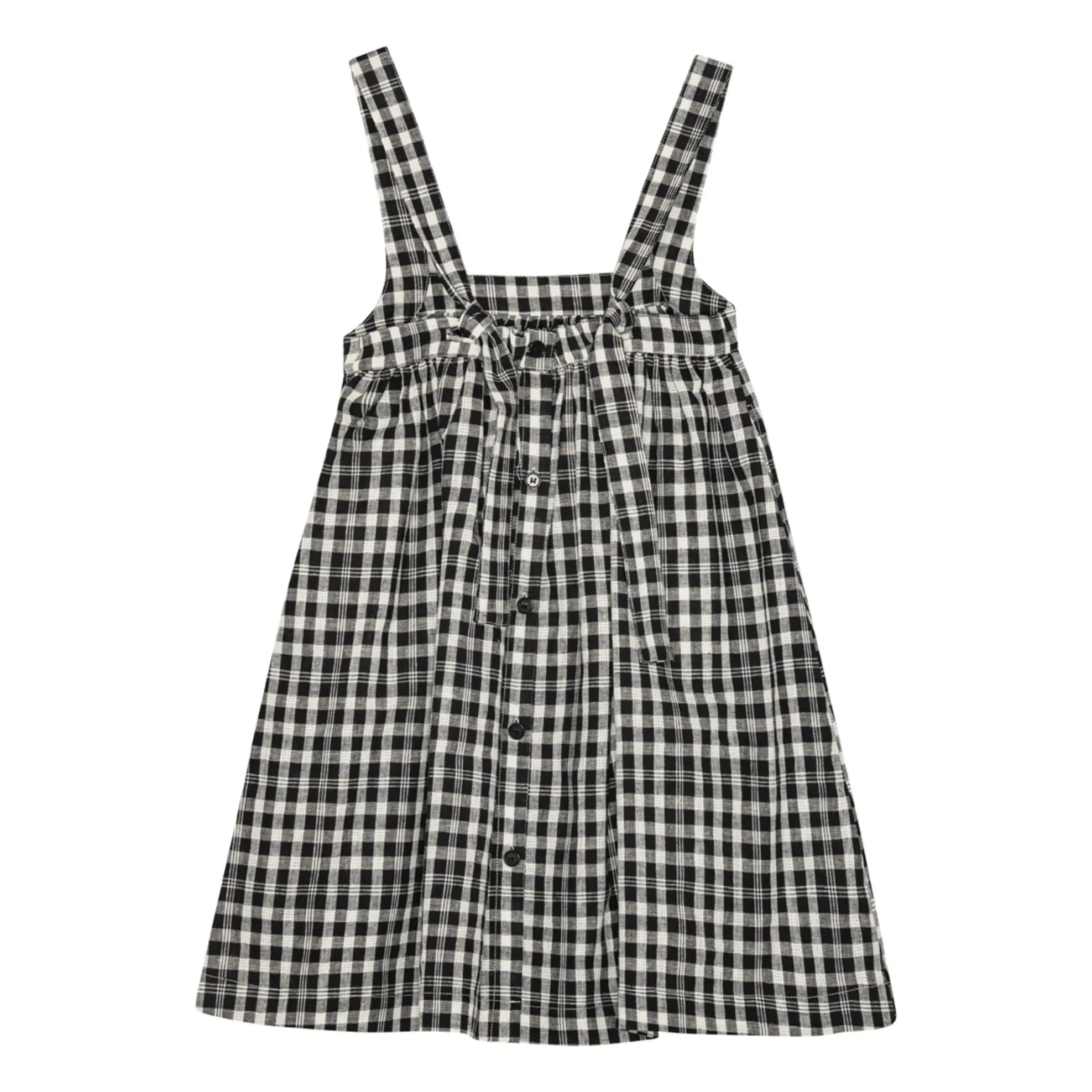 brunobruno nation - Emily Dress Linen and Organic Cotton Check | Black