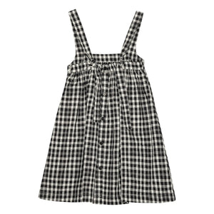 brunobruno nation - Emily Dress Linen and Organic Cotton Check | Black