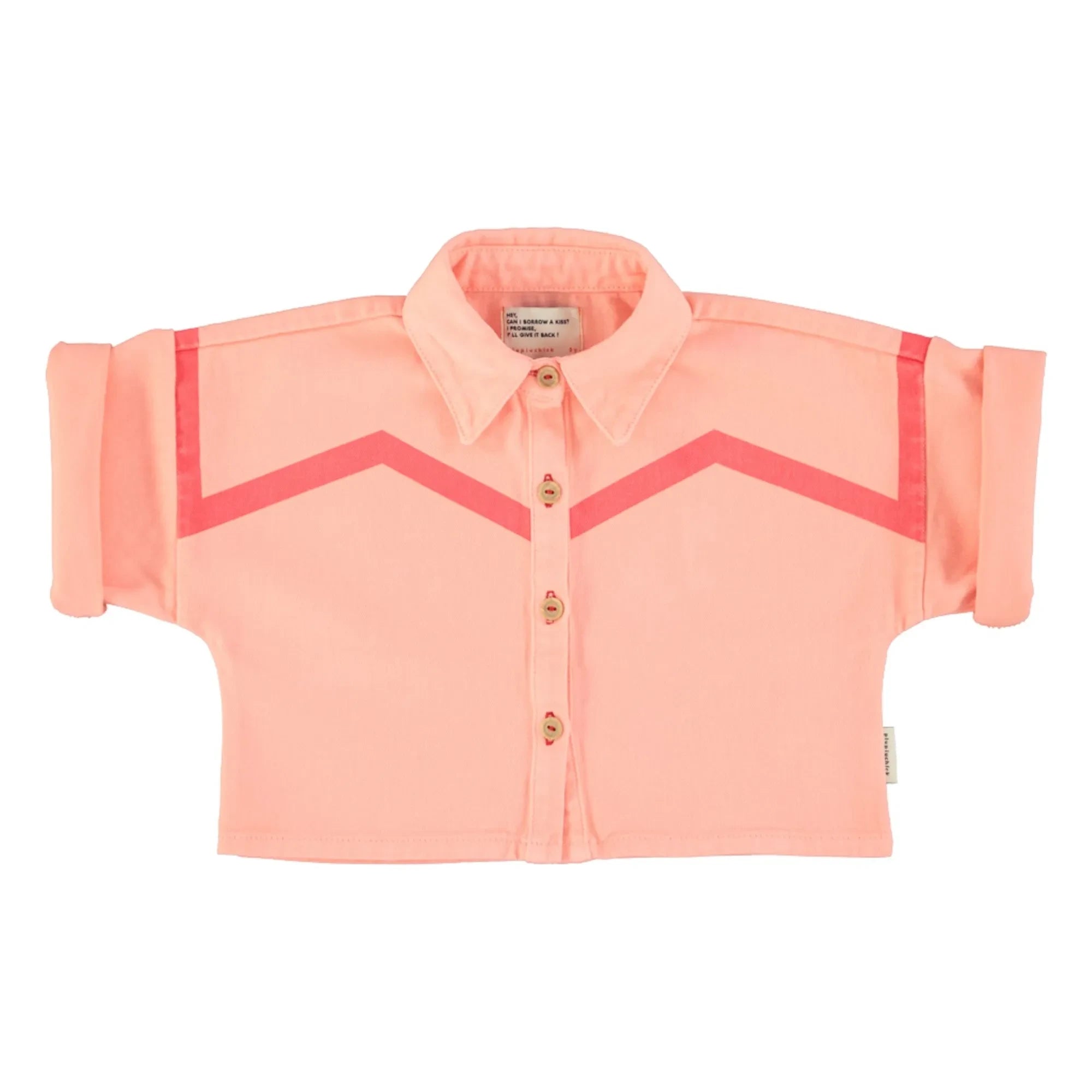 Piupiuchick - Geometric Twill Short-Sleeve Jacket | Coral