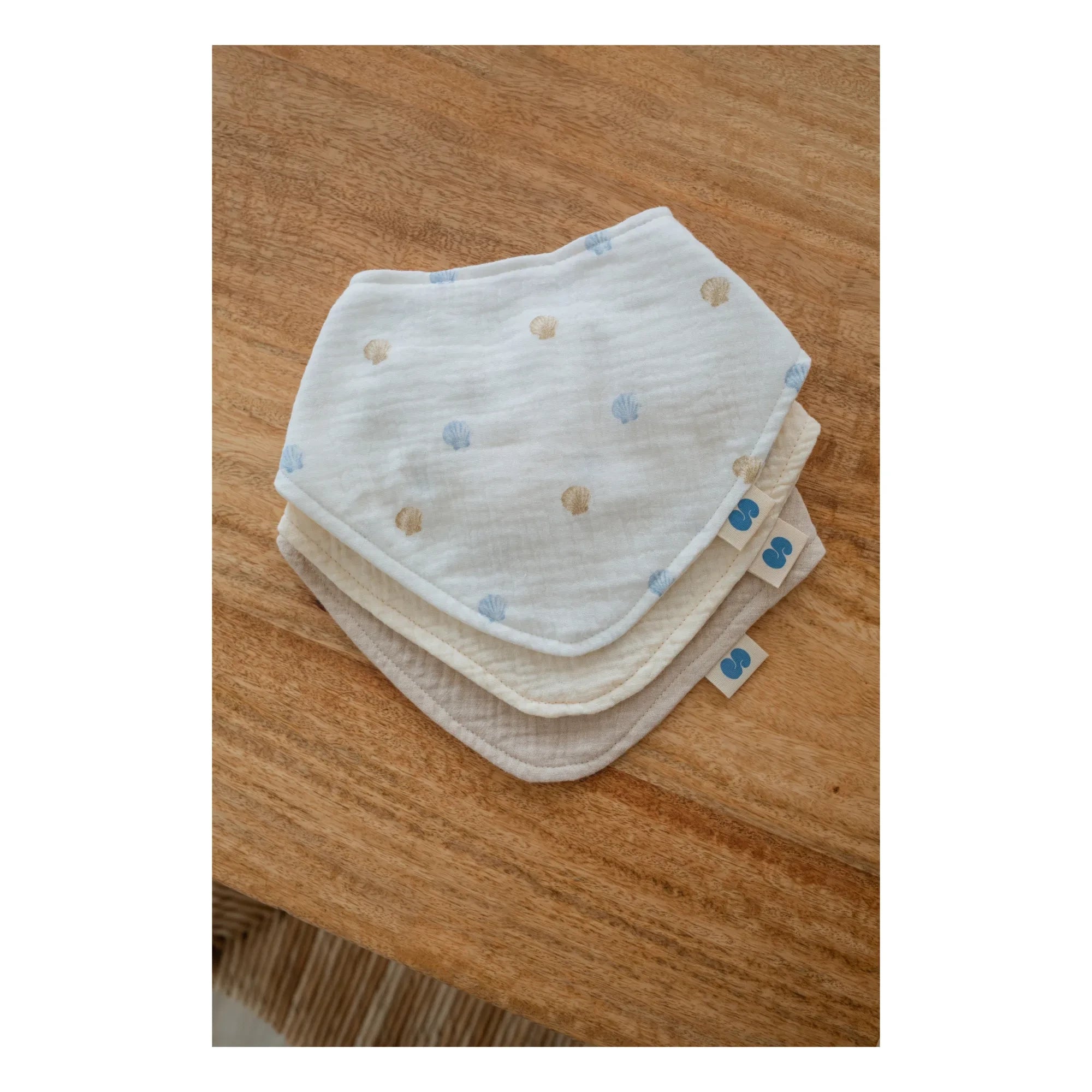 Soft Spot - Seaside organik pamuklu bandana önlükler - 3'lü Set | Seaside