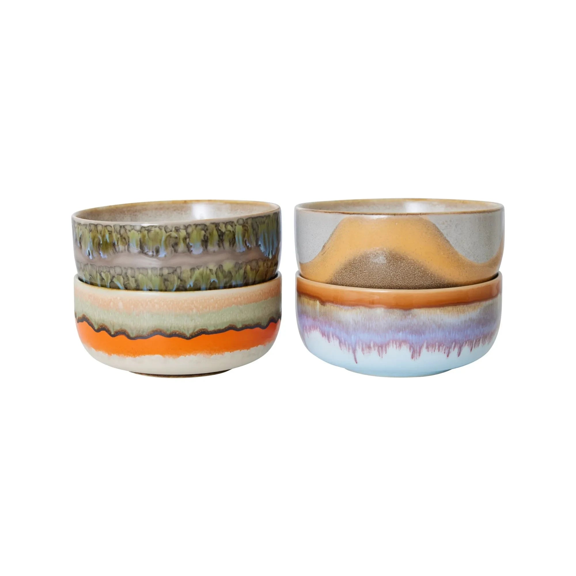 HKliving - Taş seramik kase - 4'lü set