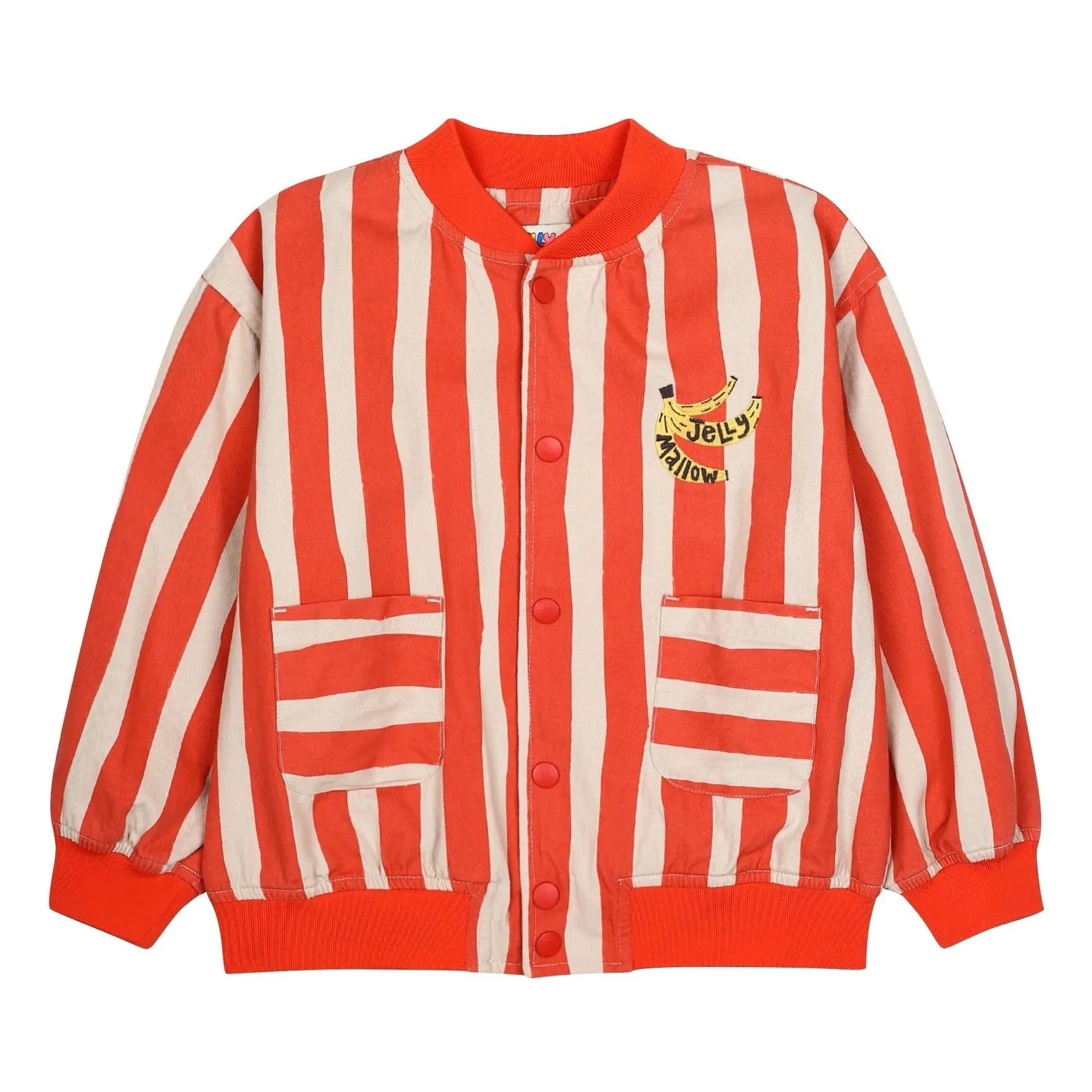 Jelly Mallow - Banana Çizgili Ceket | Kırmızı