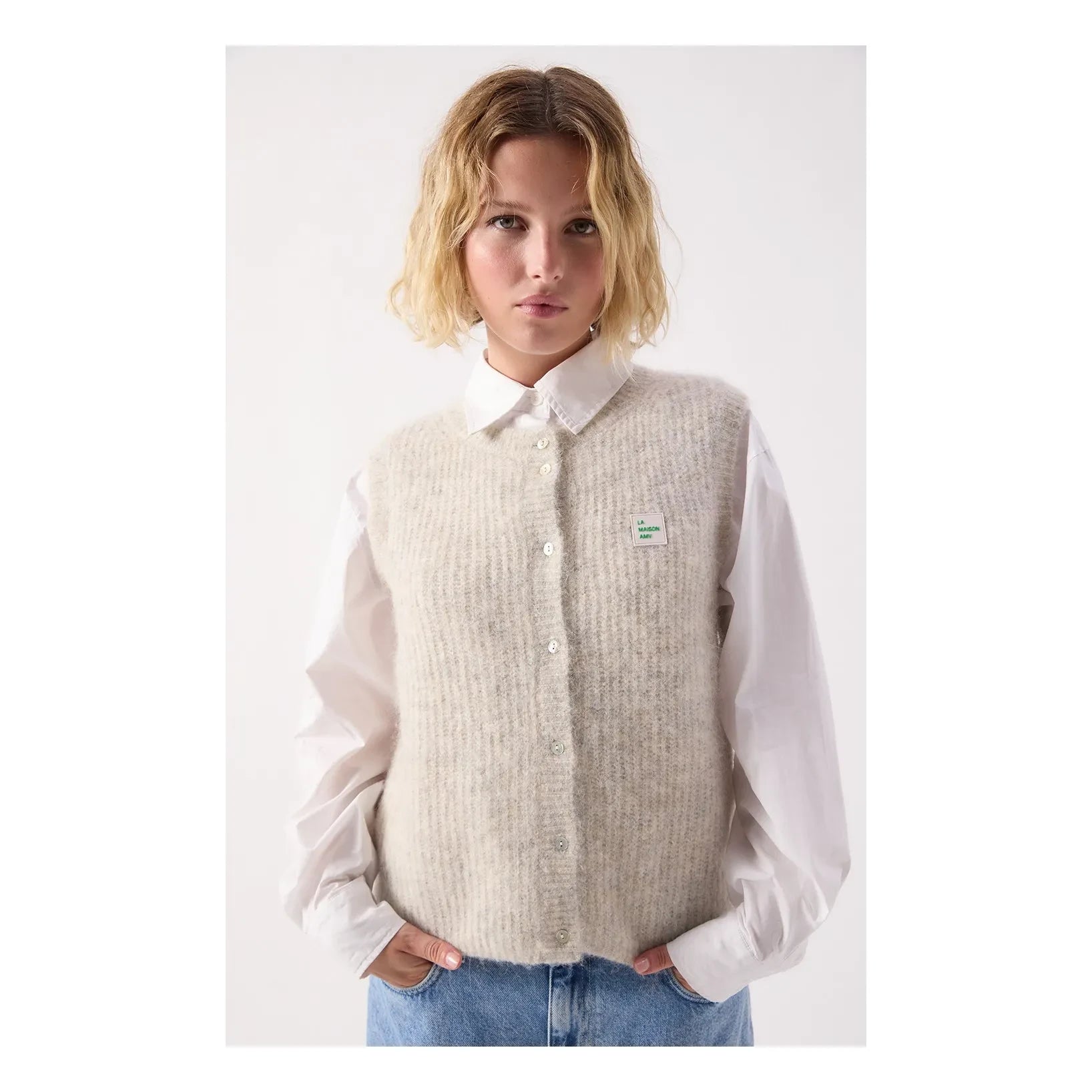 American Vintage - East Alpaca Hırka | Gri melanj