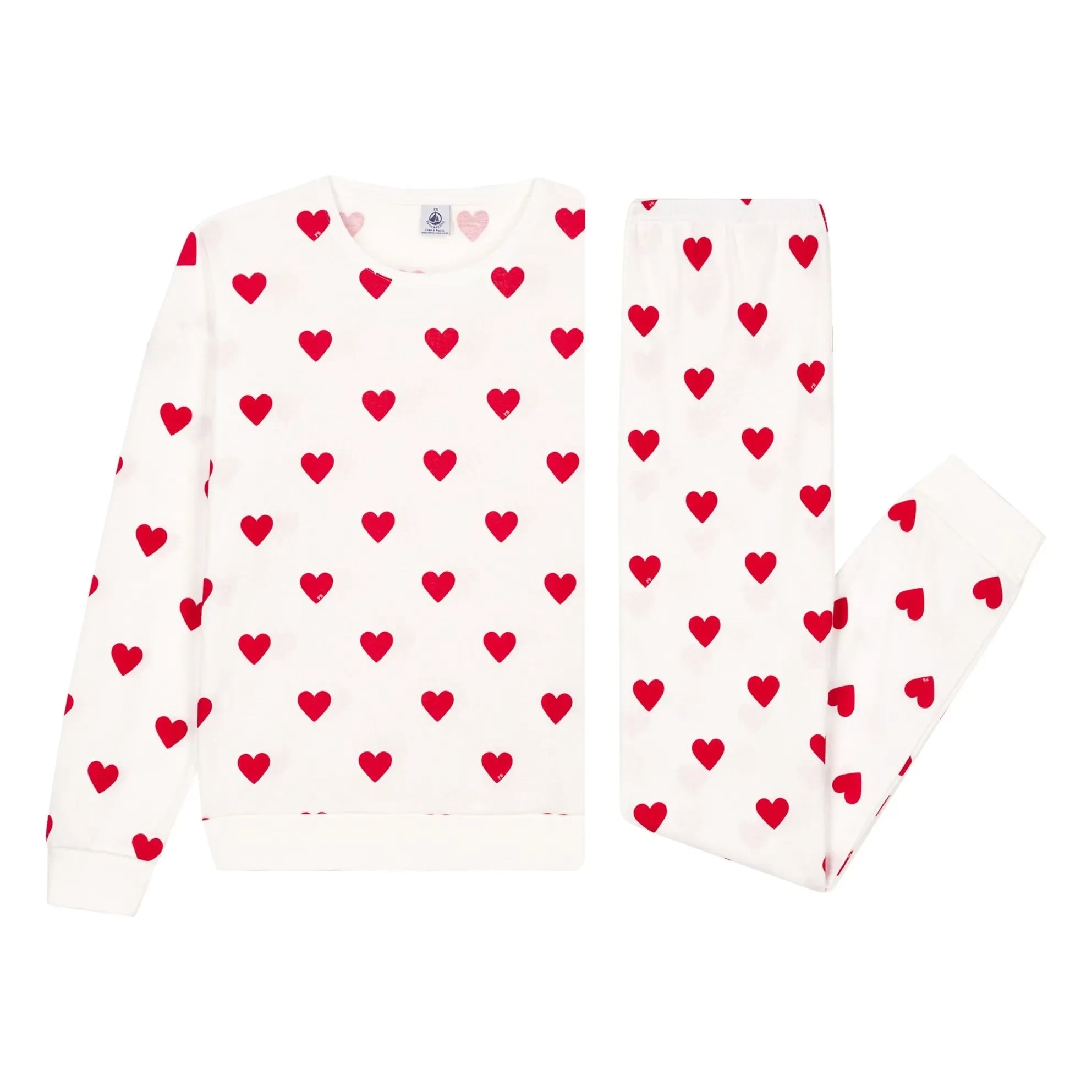 Petit Bateau - Herz-Pyjama-Set - Damenkollektion | Weiß
