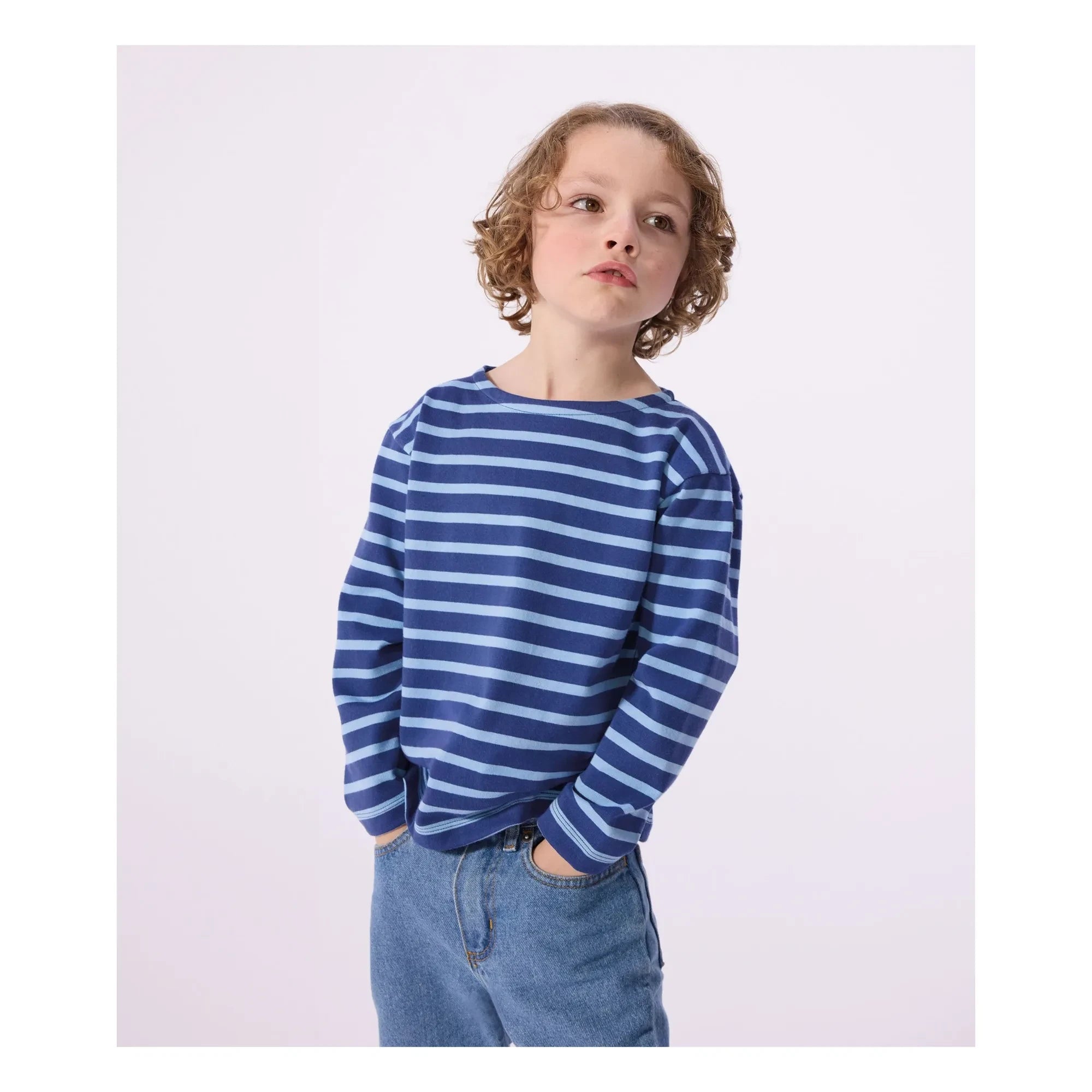 Small Boat - Sailor shirt rozetli Tişört | Mavi