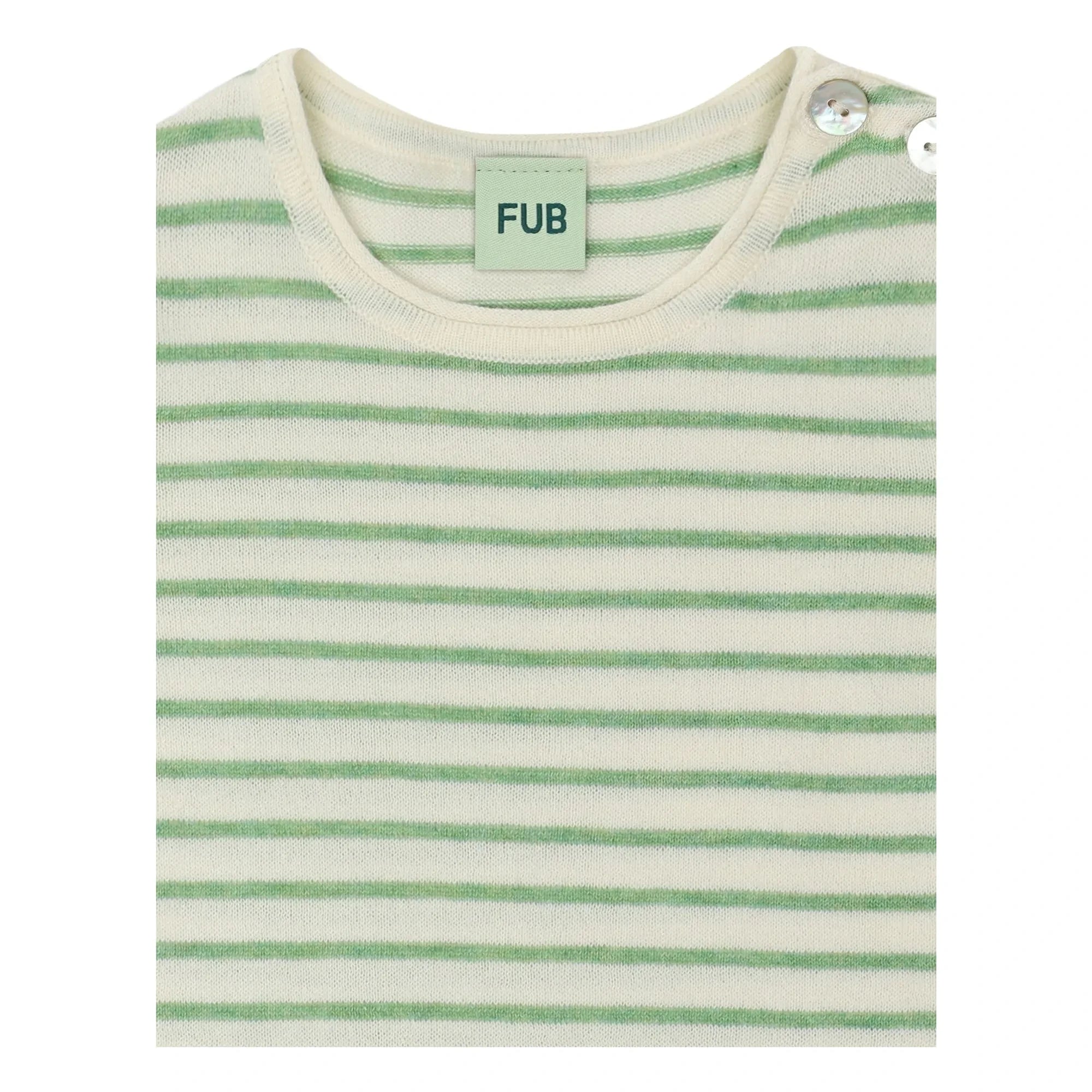FUB - Striped organic cotton bodysuit | Ecru