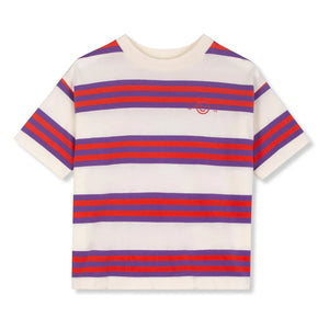Wynken - Gestreiftes T-Shirt aus Bio-Baumwolle | Lila