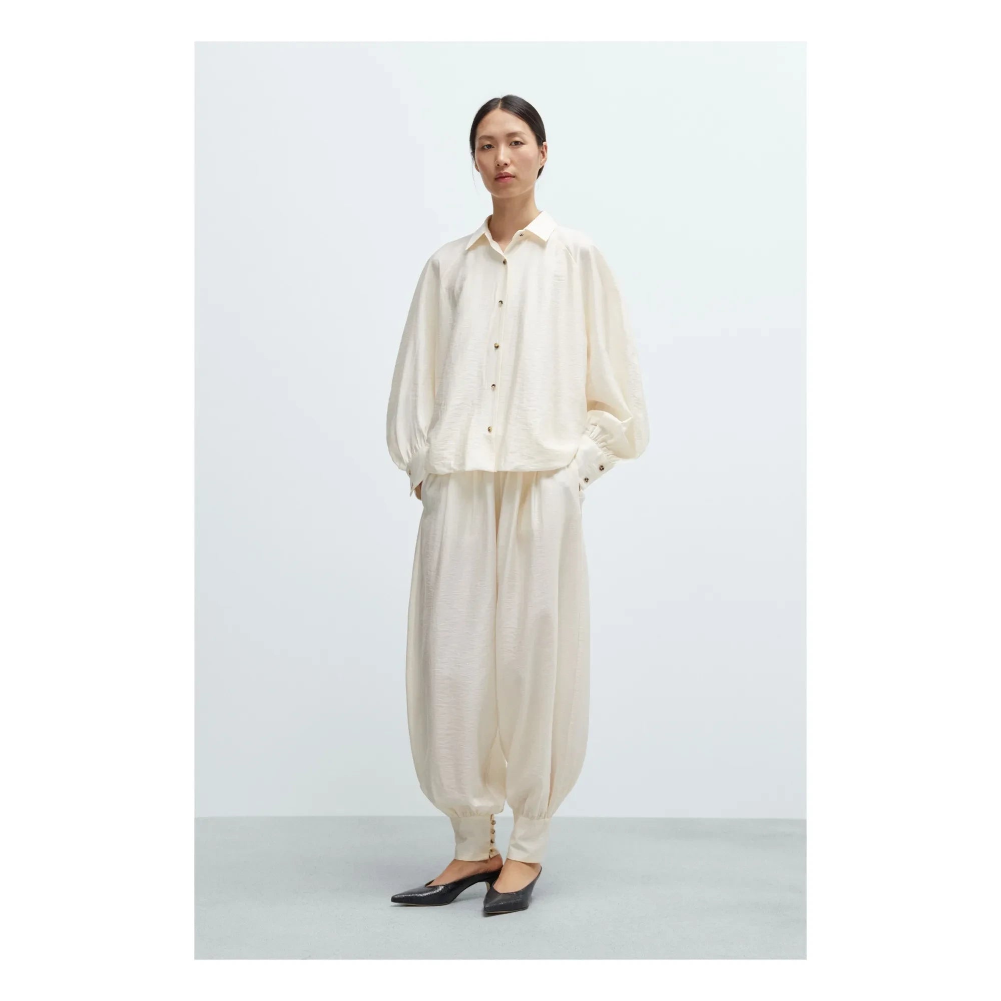 Cordera - Marfil Balloon Sleeve Blouse | Cream