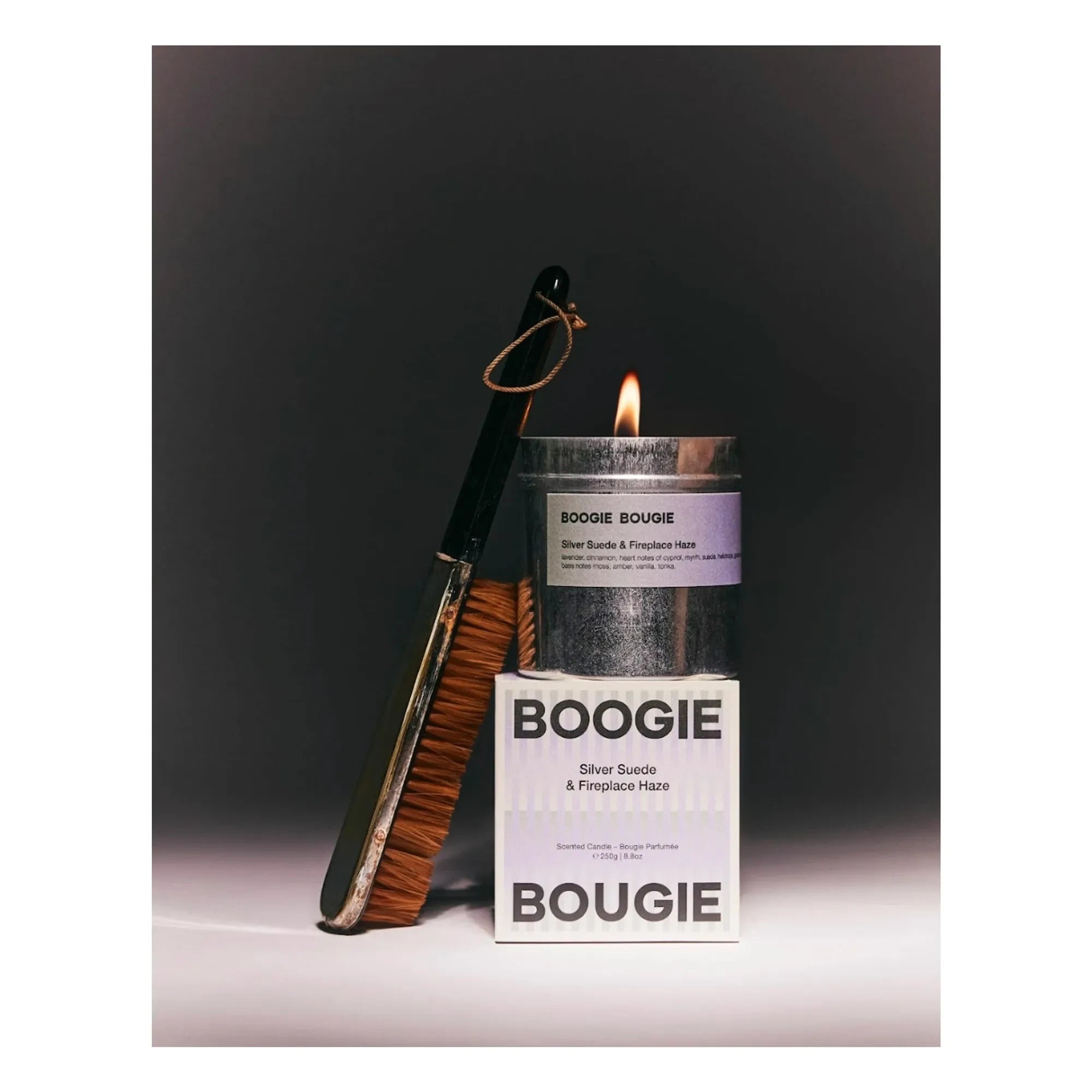Boogie Bougie - Gümüş Süet & Şömine Haze mum