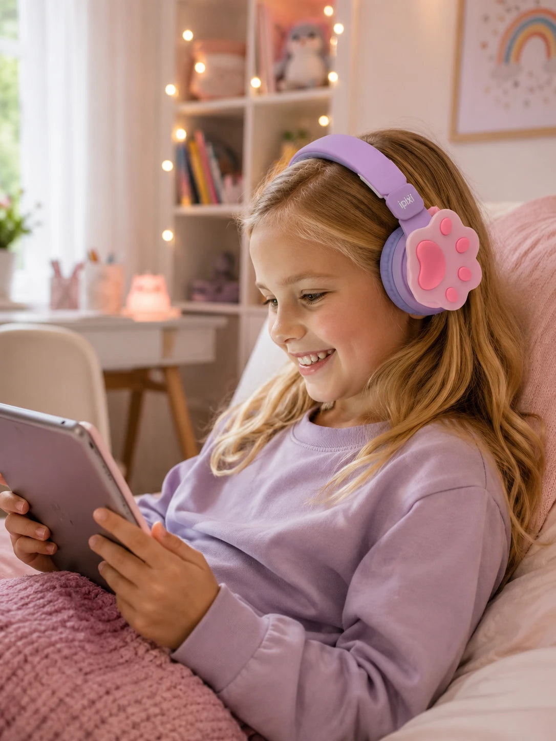 iPixi - TK-688B Çocuk Bluetooth Mor Kulaklıklar