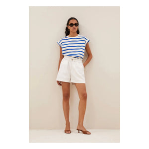 By Bar - Cotton Linen Shorts | White
