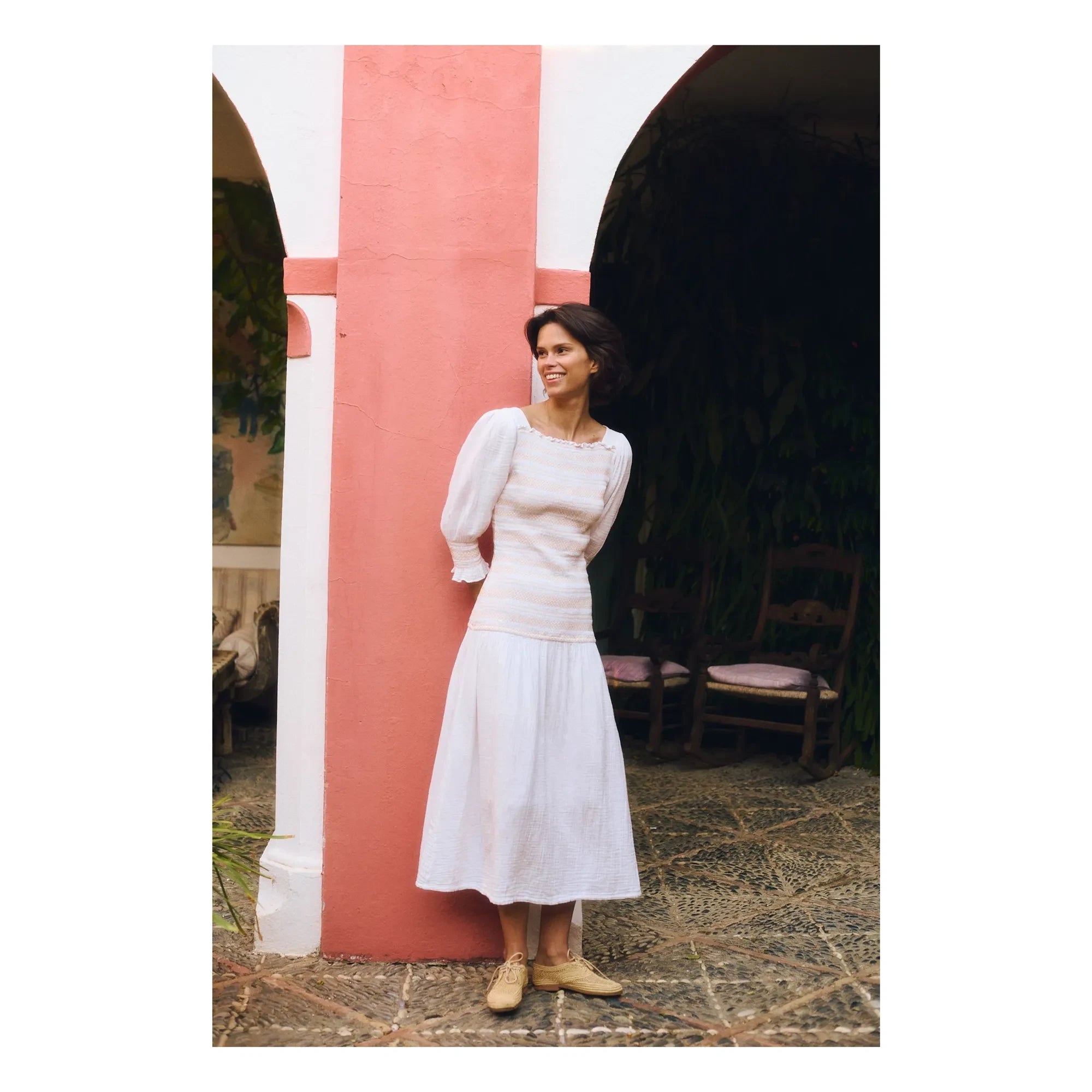 Maria de la Orden - Livia Baumwollkleid | Weiß
