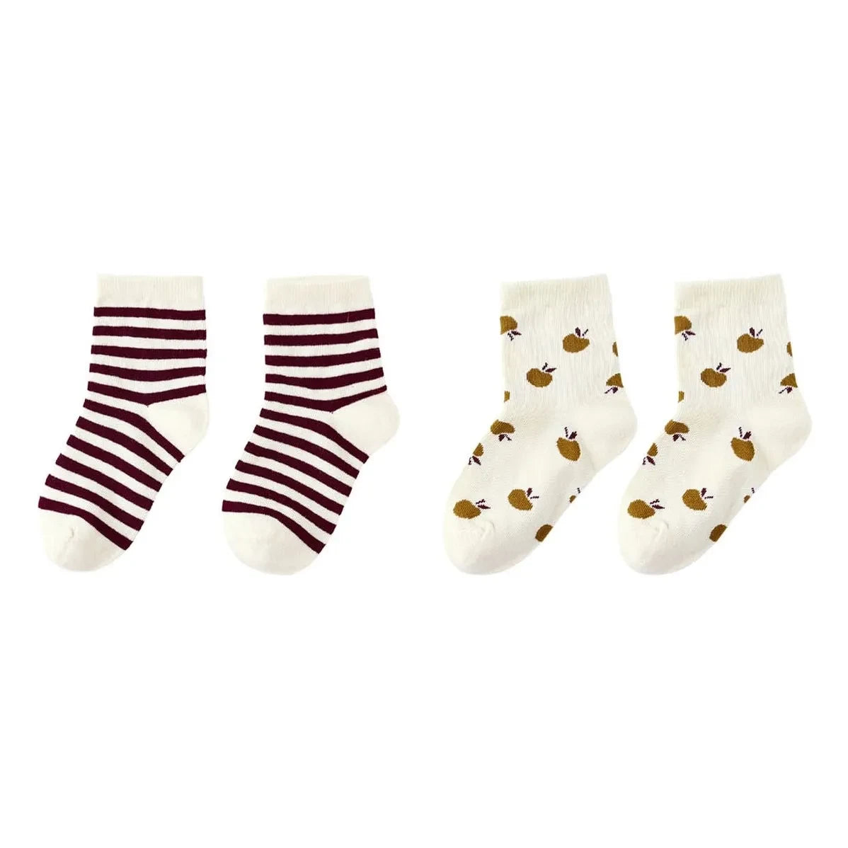 Rylee + Cru - 2er-Set Jacquard-Socken | Ecru