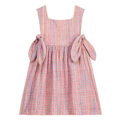 Louise Misha - Aloisa Kariertes Latzkleid | Rosa