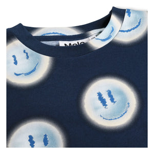 Molo - Riley Smileys T-Shirt aus Bio-Baumwolle | Marineblau
