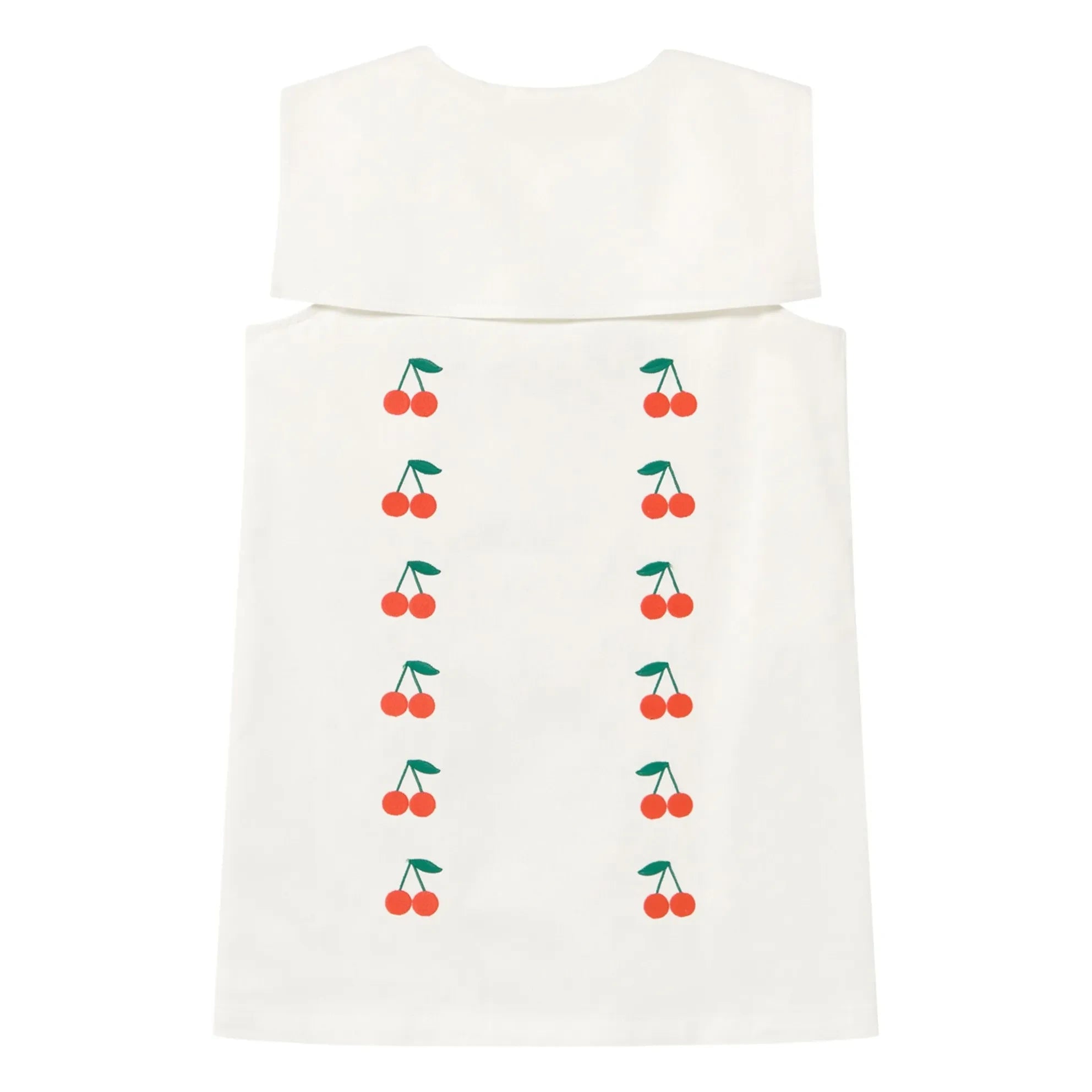 Tinycottons - Cerises yakalı elbise | Beyaz