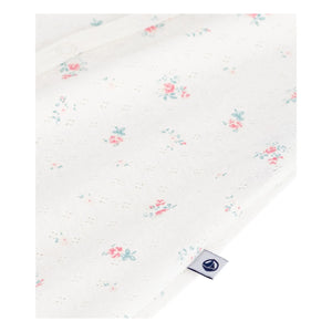 Petit Bateau - Delikli Çiçek Desenli Tulumlu Pijama | Beyaz