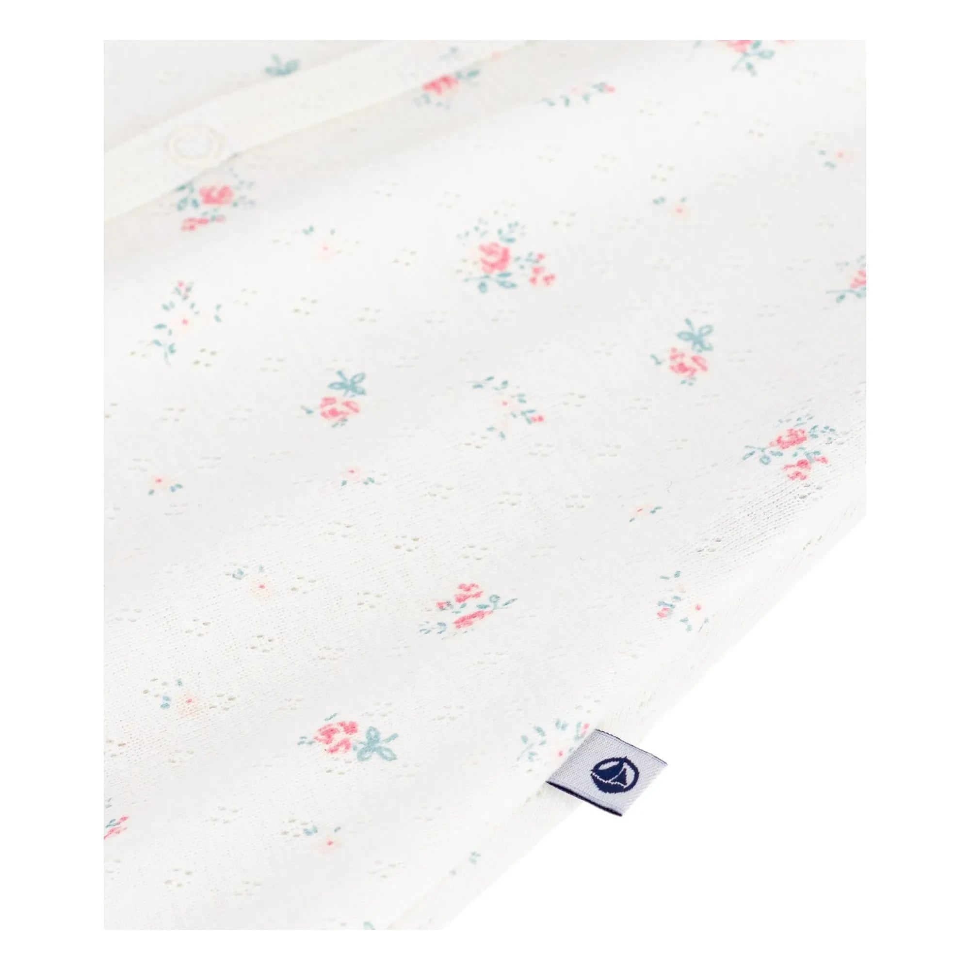 Petit Bateau - Delikli Çiçek Desenli Tulumlu Pijama | Beyaz