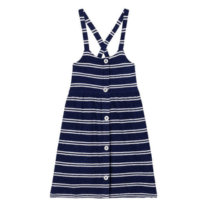 We Are Kids - Simonetta Striped Organic Cotton Towel Dress | Navy Blue