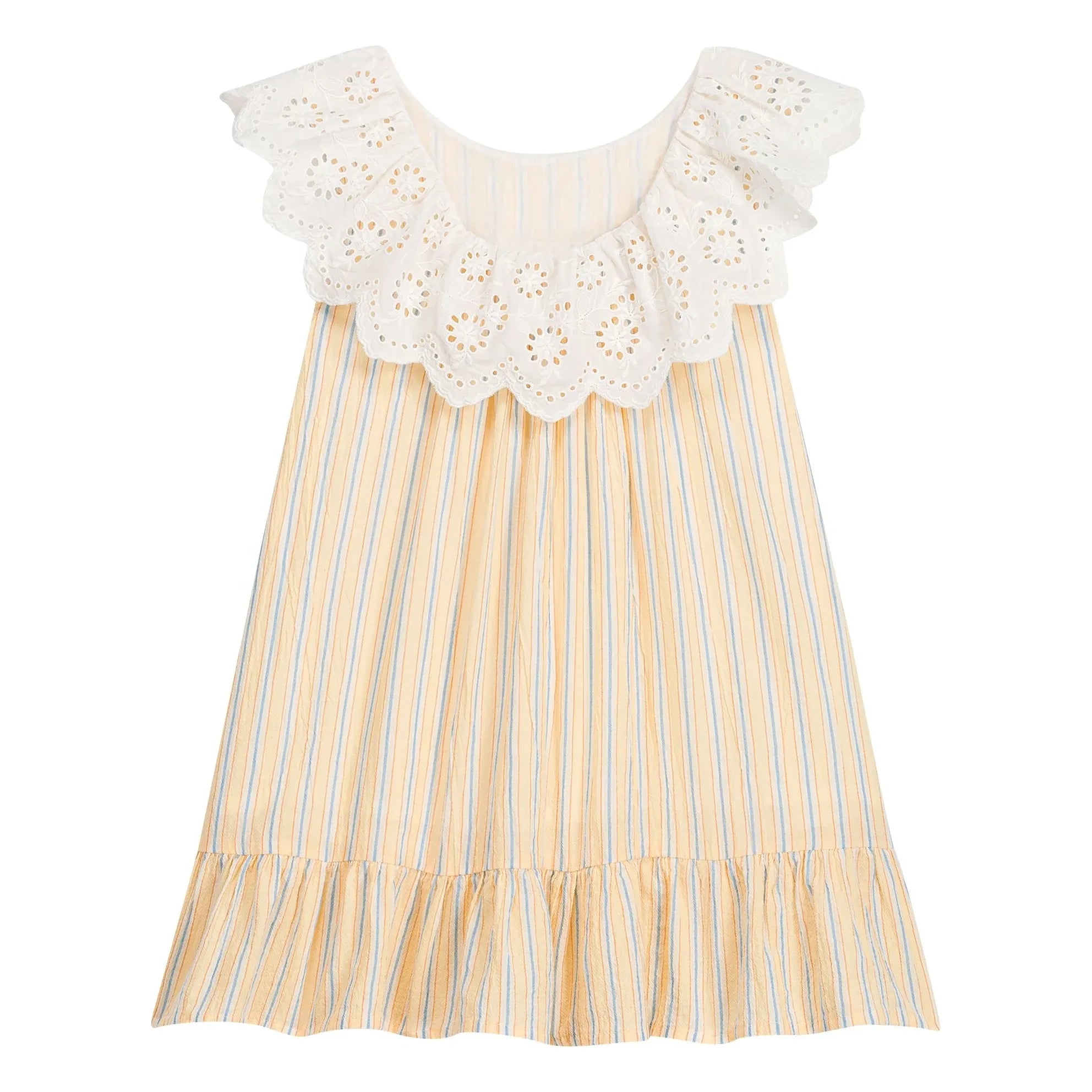 Louise Misha - Danya Striped Organic Cotton Dress | Yellow