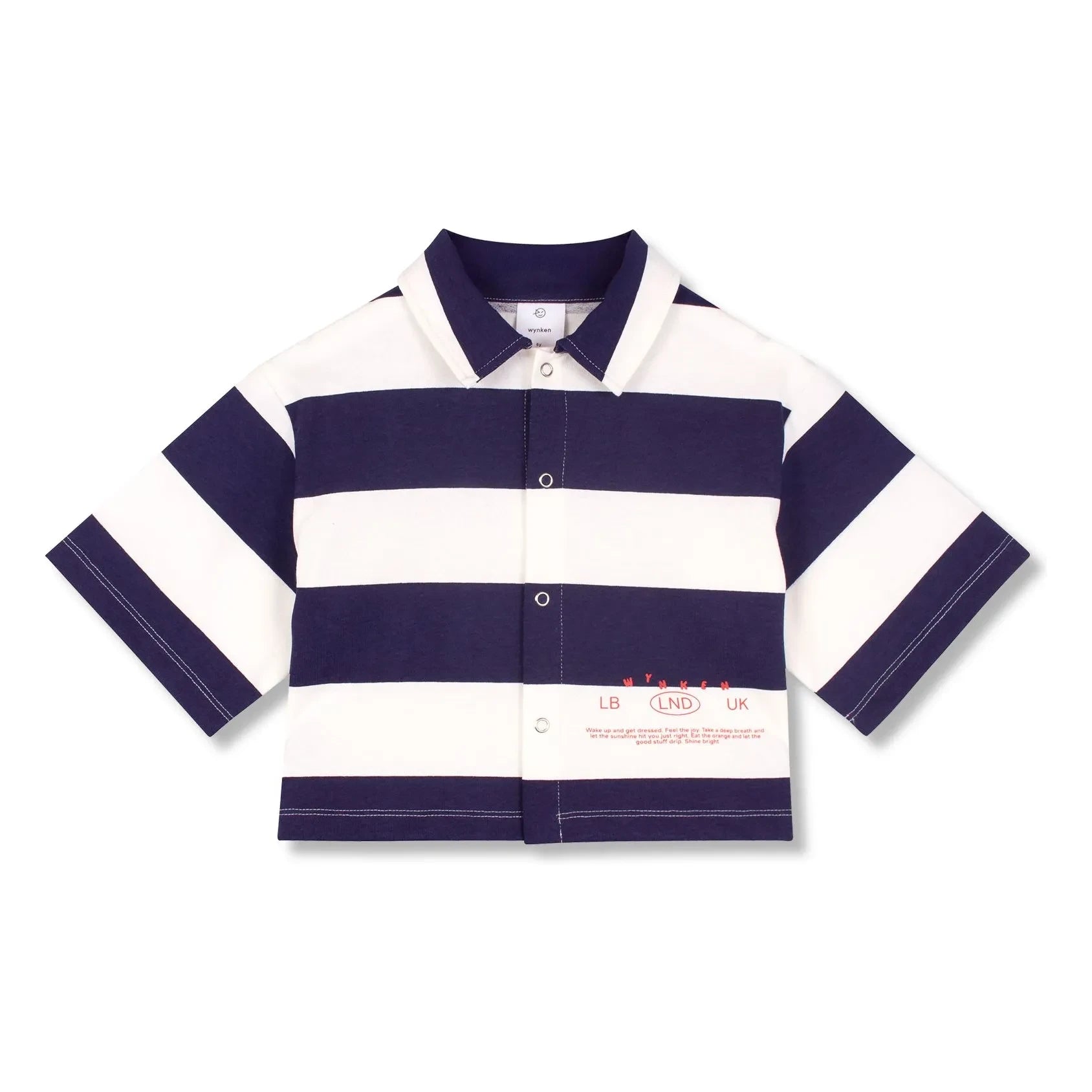 Wynken - Gestreiftes Crop-Hemd aus Bio-Baumwolle | Marineblau