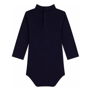 Petit Bateau - Organik pamuklu boğazlı body | Gece mavisi