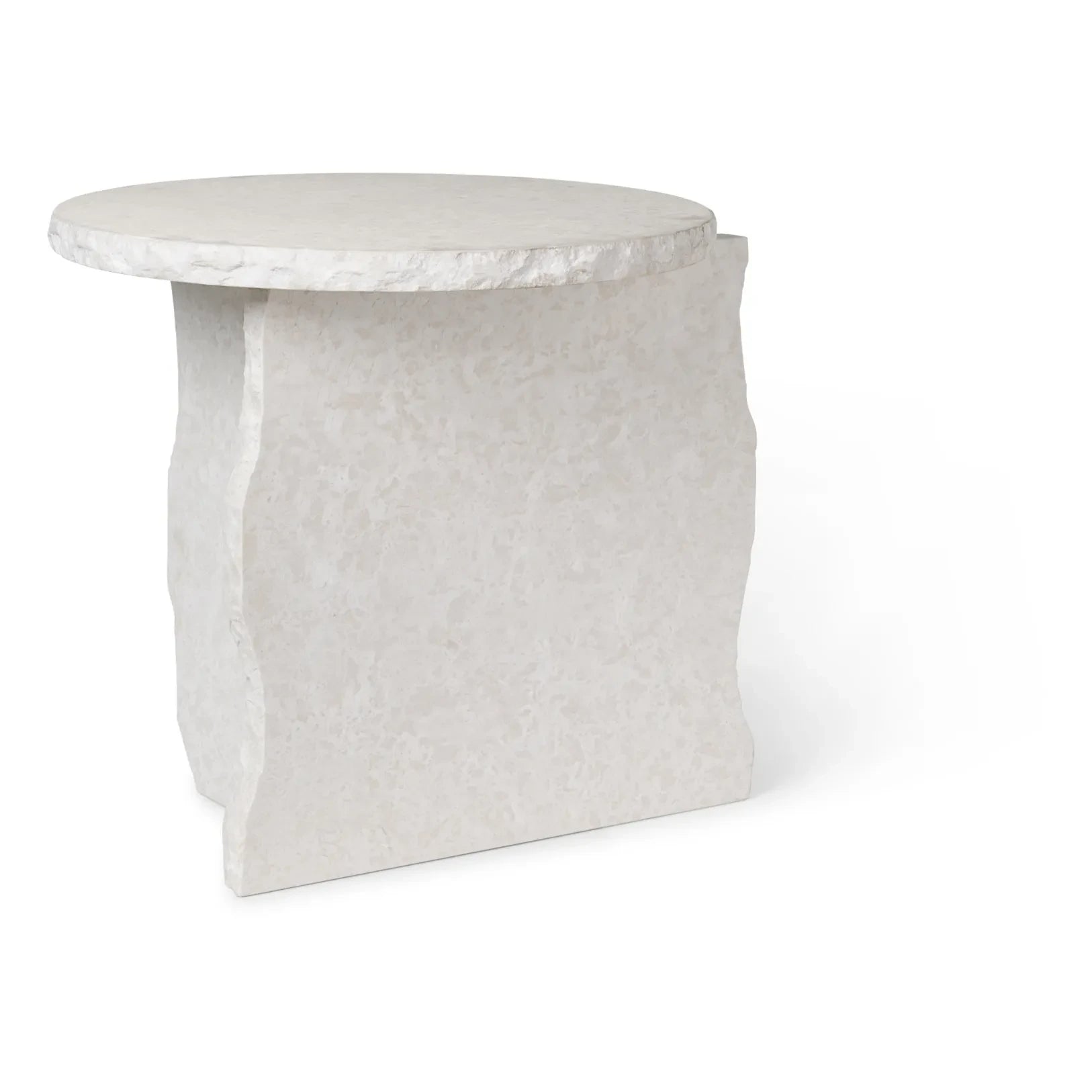 Ferm Living - Mineral Bianco Curia Mermer Yan Sehpa | Beyaz